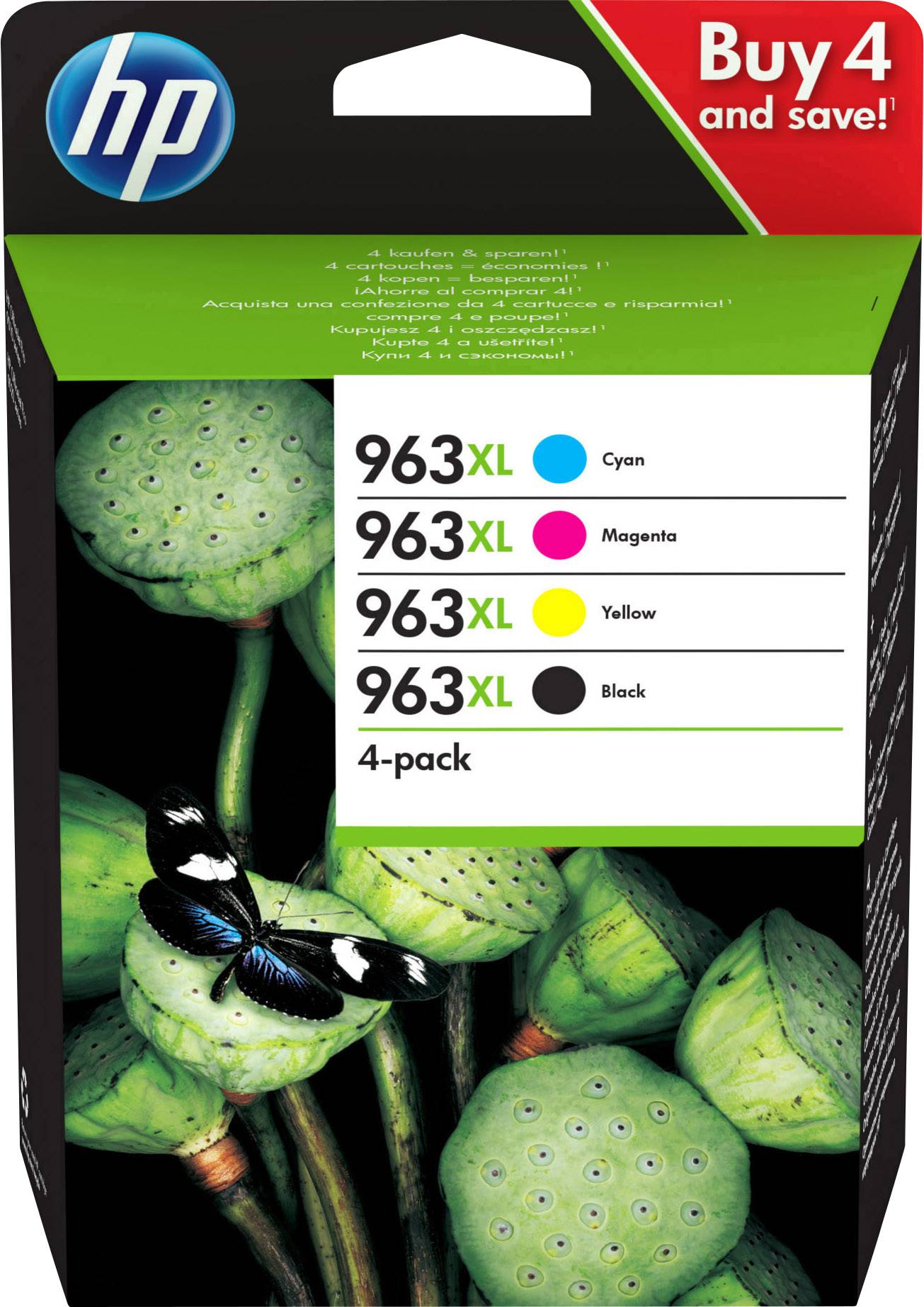 Original High Capacity HP 963 XL 4 Colour Ink Cartridge Multipack
